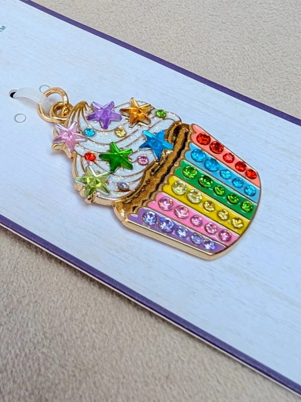 Hello Happy Cupcake Pendant Charm - NWT